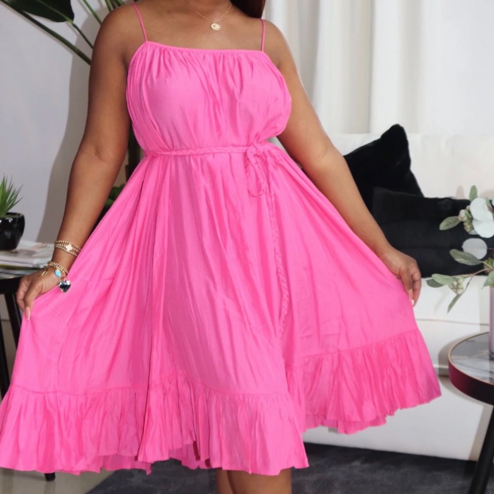 Pink Spaghetti Strap Dress